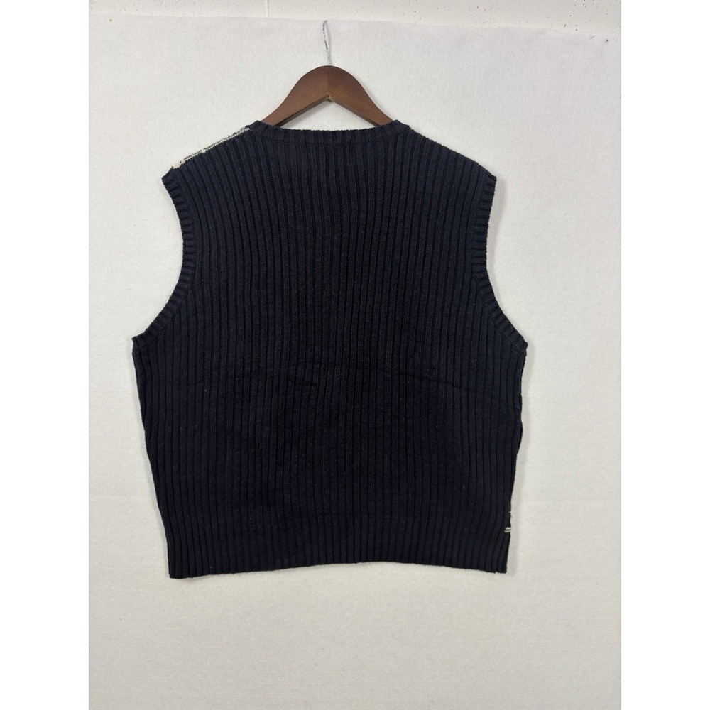 VTG Polo Ralph Lauren Knit Sweater Vest Plaid‎ Pony Academia Green Navy Prep XL - Picture 7 of 9